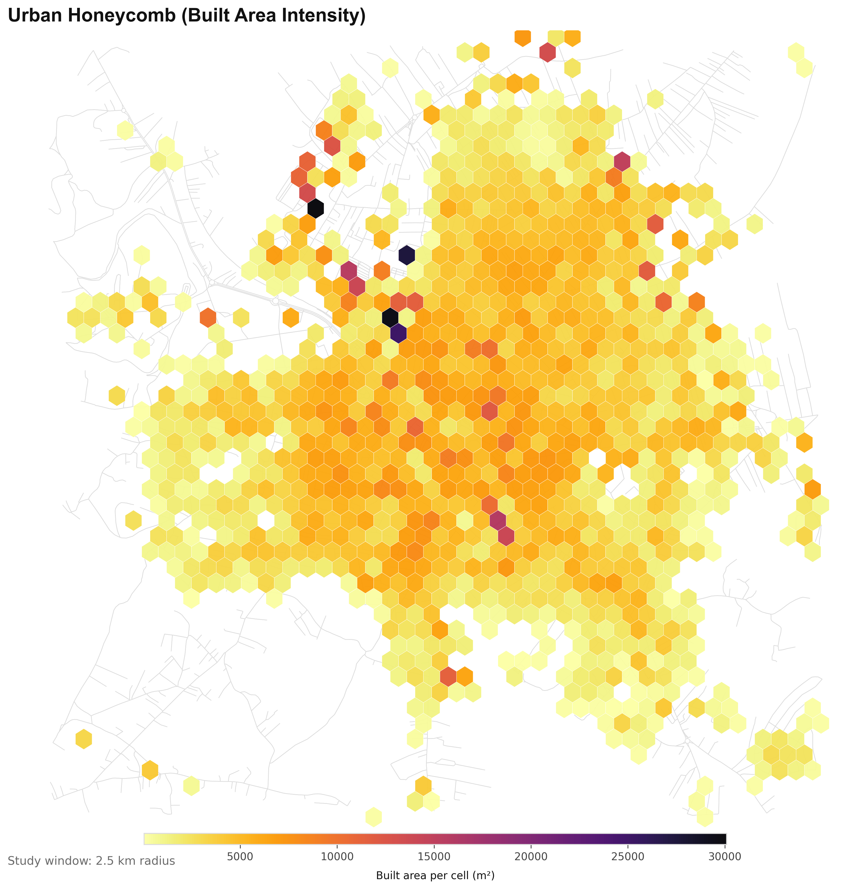 03 Urban Honeycomb — Hexbin intensity