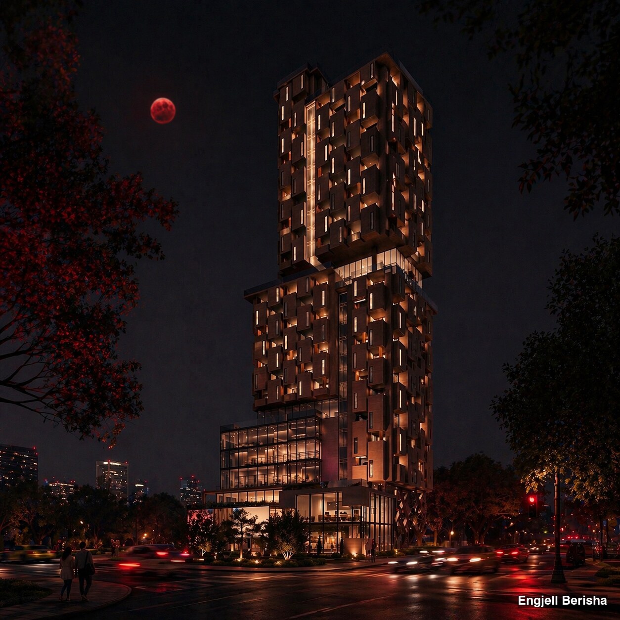 Kubik Vertical panoramic tower view, Tirana Albania, by Engjëll Berisha and Uran Berisha